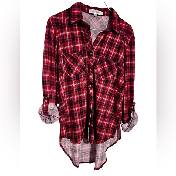 Eden & Olivia Red and Black Plaid Shirt - Picture 3 of 6